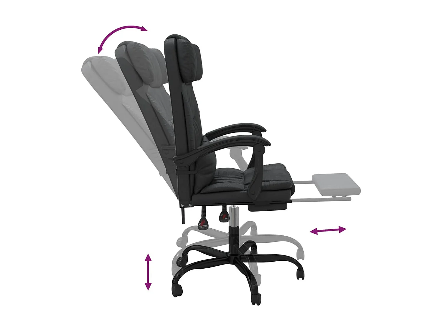 Fauteuil inclinable de bureau Noir Similicuir