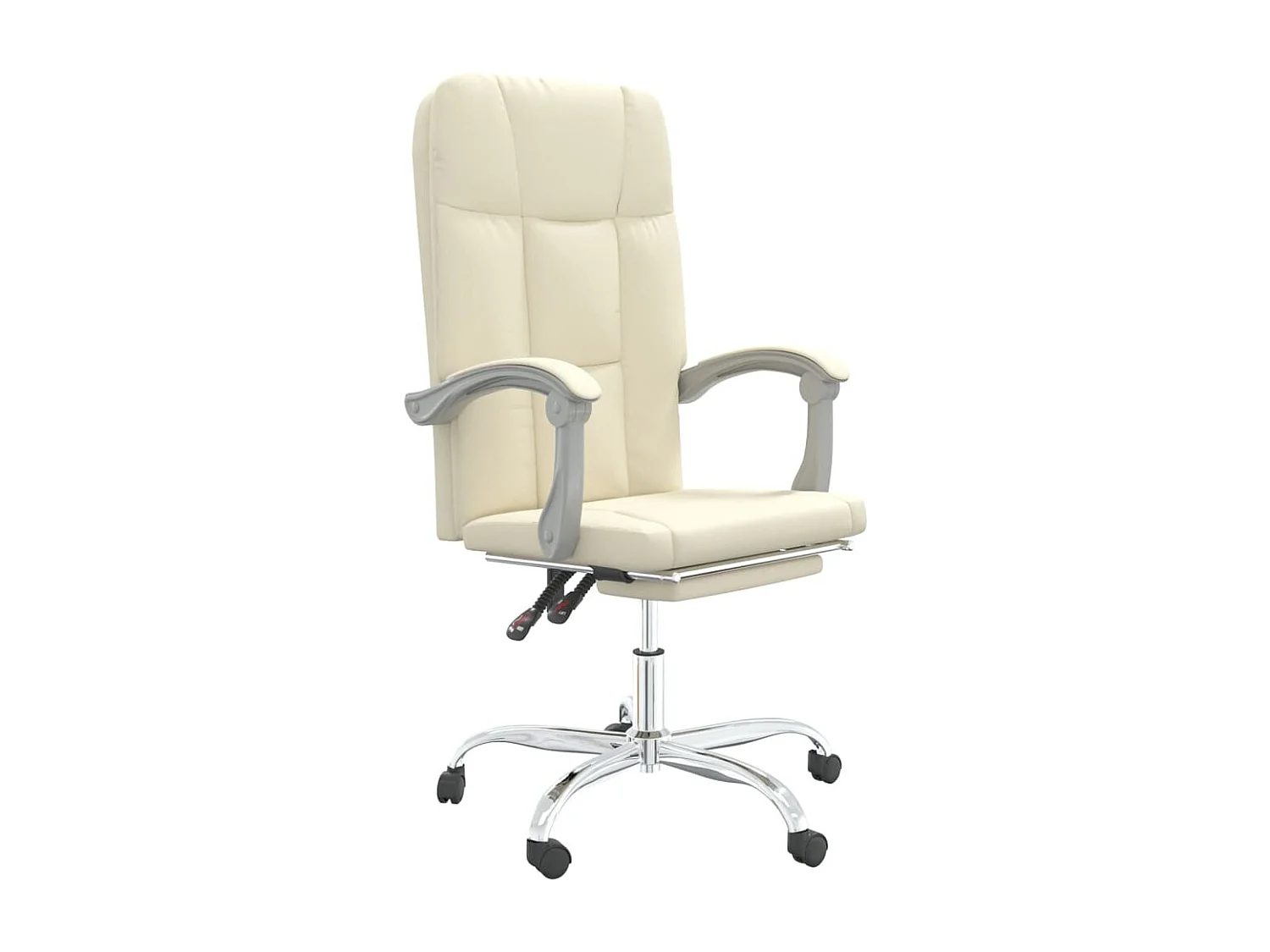 Bürostuhl mit Liegefunktion Creme Kunstleder