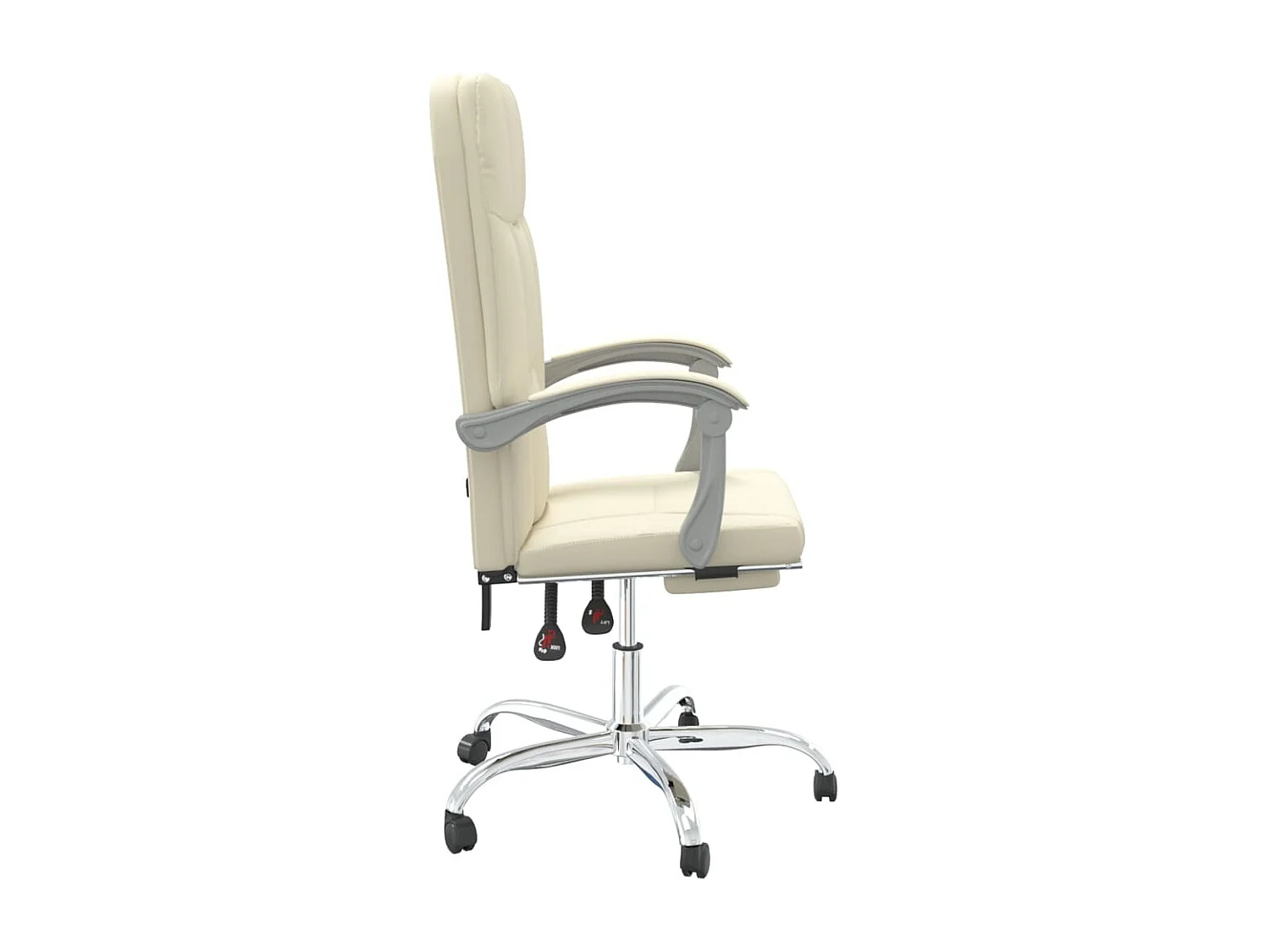 Bürostuhl mit Liegefunktion Creme Kunstleder