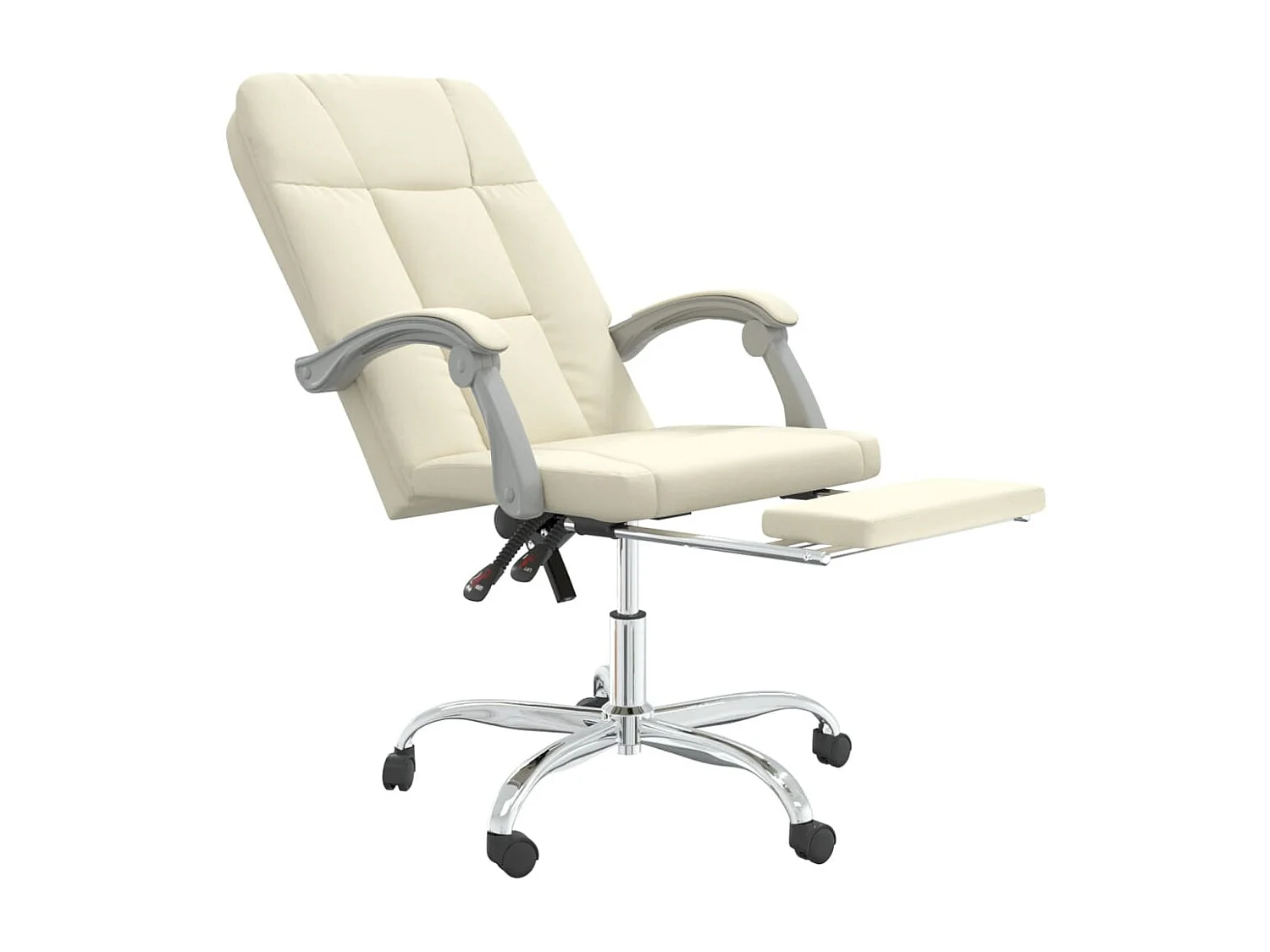 Bürostuhl mit Liegefunktion Creme Kunstleder