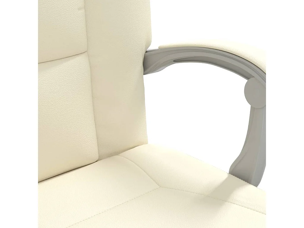 Bürostuhl mit Liegefunktion Creme Kunstleder