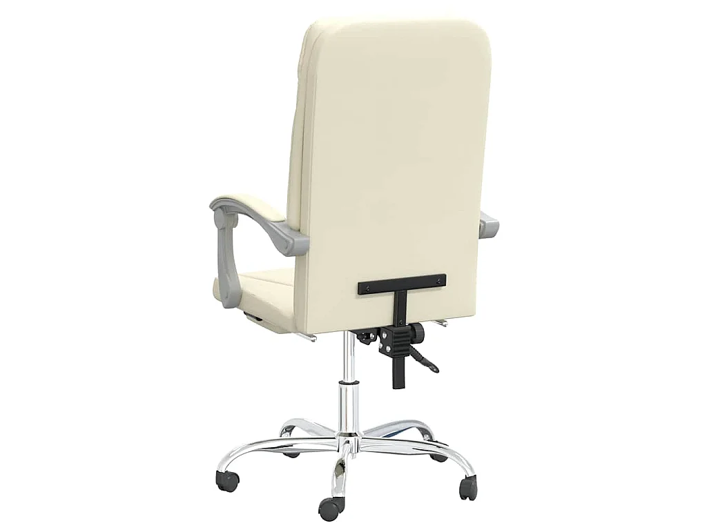 Silla de oficina reclinable cuero sintético crema