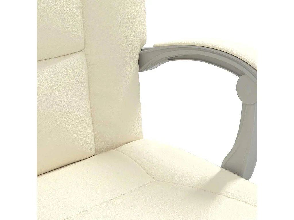 Silla de oficina reclinable cuero sintético crema