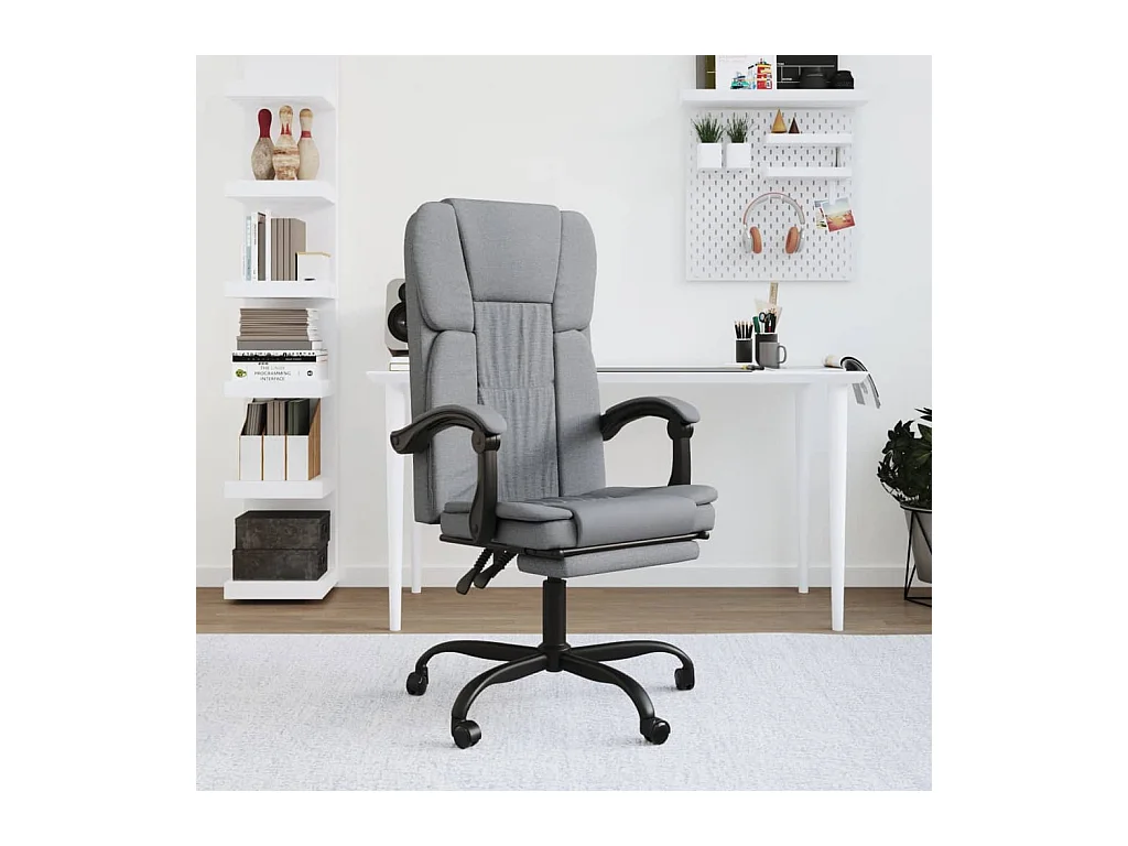 Fauteuil inclinable de bureau Gris clair Tissu