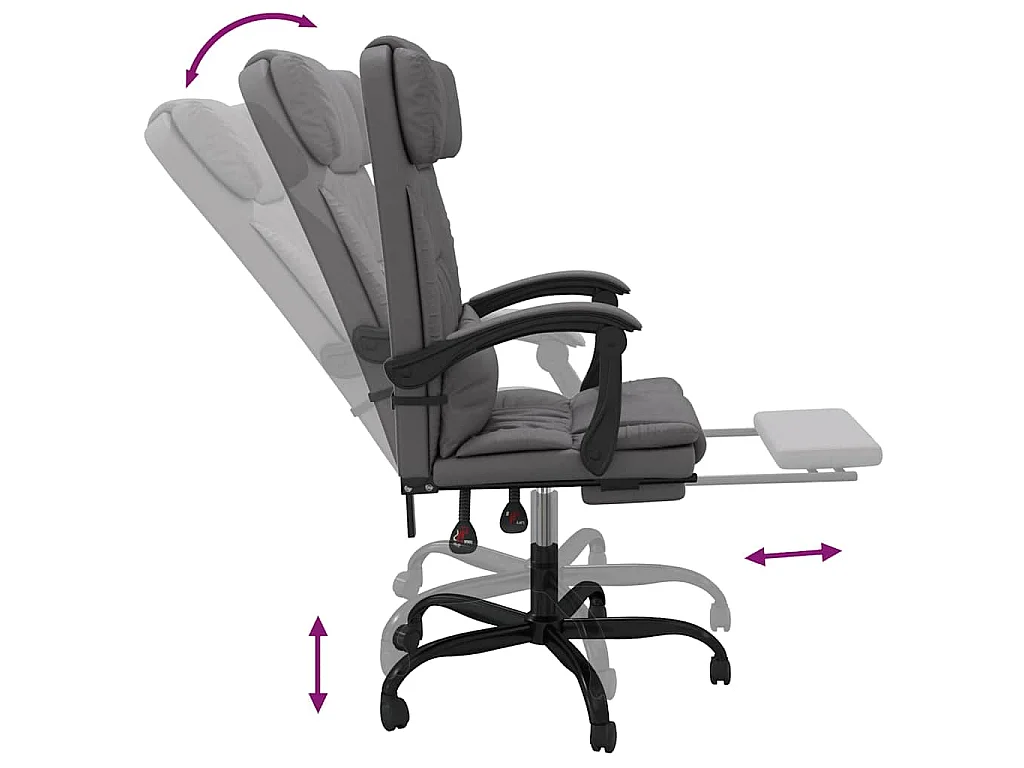 Fauteuil inclinable de bureau Gris Similicuir