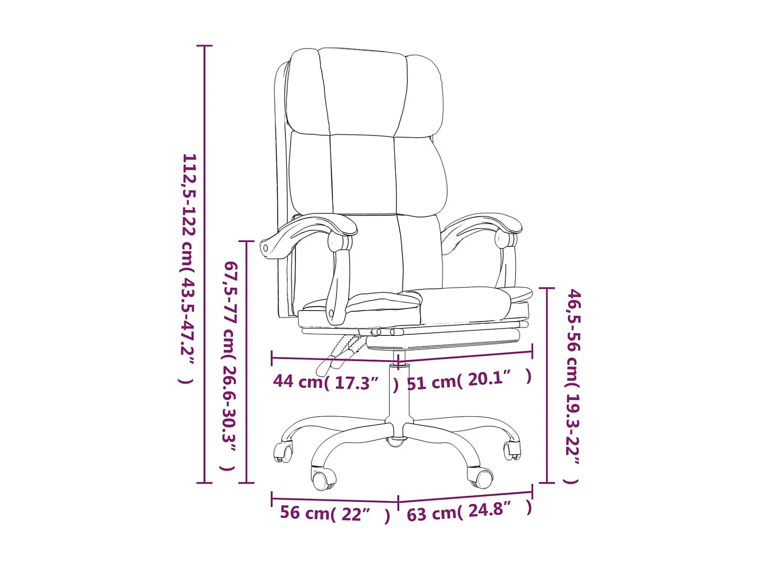 Fauteuil inclinable de bureau Crème Similicuir