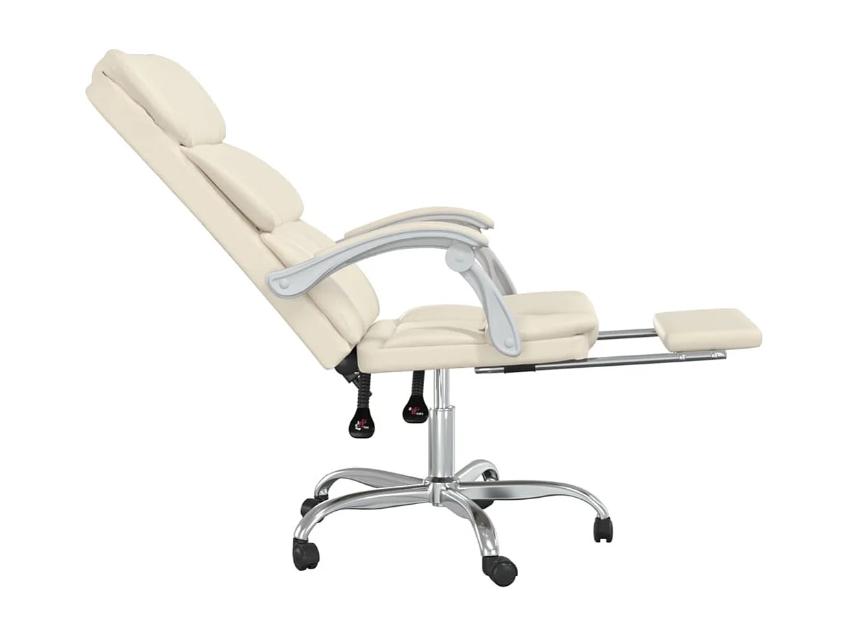 Fauteuil inclinable de bureau Crème Similicuir