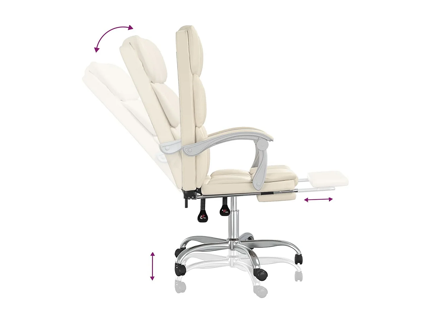 Fauteuil inclinable de bureau Crème Similicuir