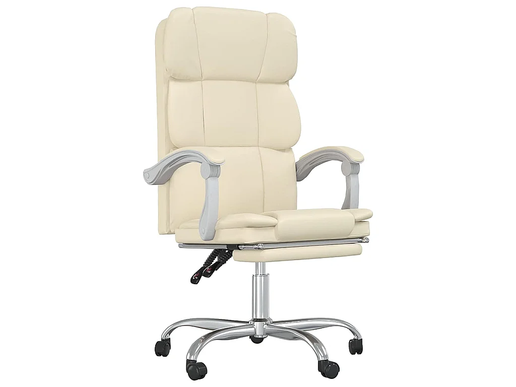Kantoorstoel verstelbaar kunstleer crèmekleurig