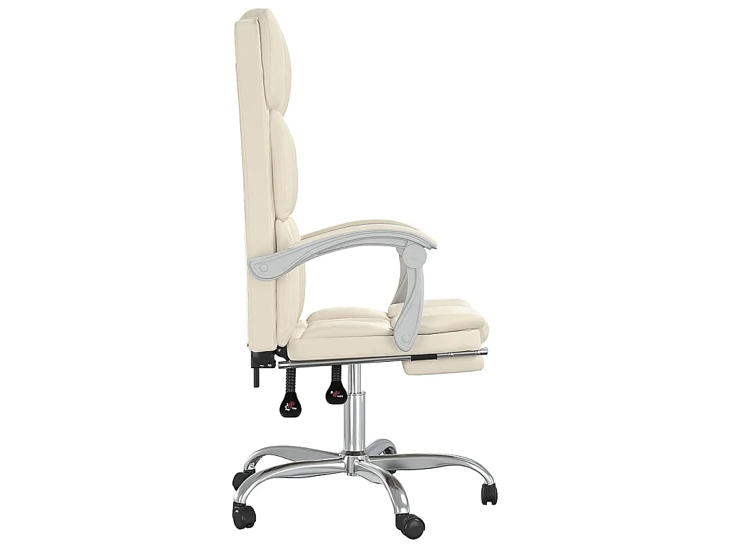 Kantoorstoel verstelbaar kunstleer crèmekleurig