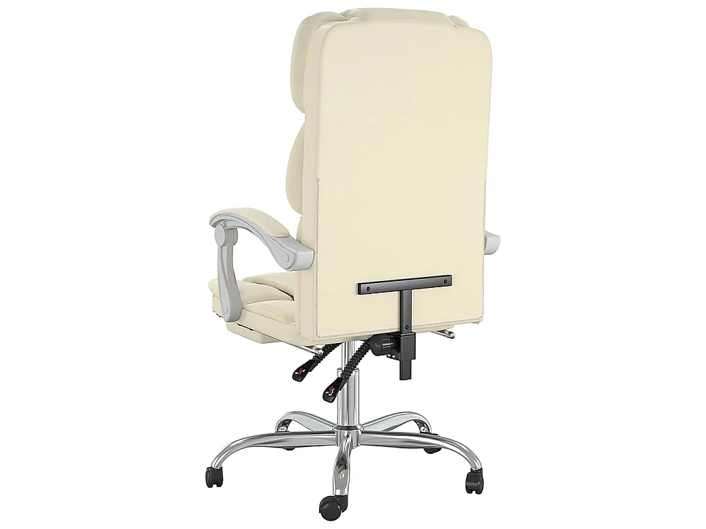 Kantoorstoel verstelbaar kunstleer crèmekleurig