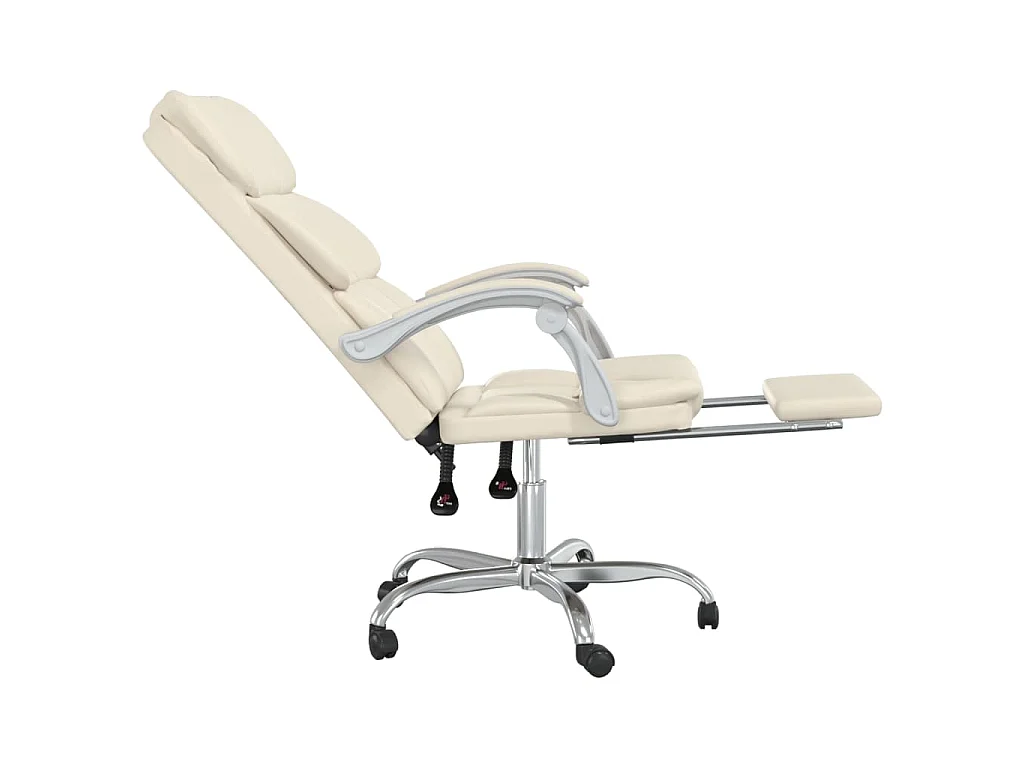 Kantoorstoel verstelbaar kunstleer crèmekleurig