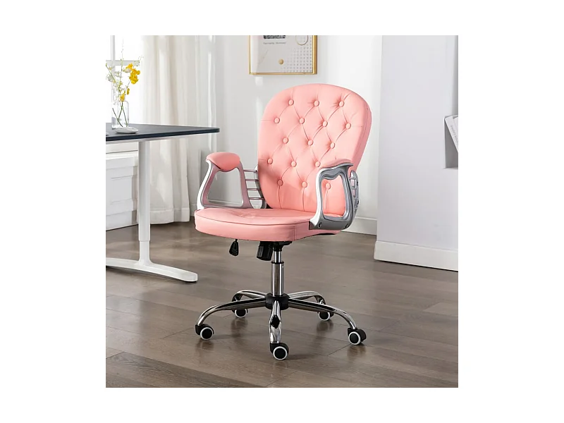 Chaise de bureau pivotante Rose Similicuir