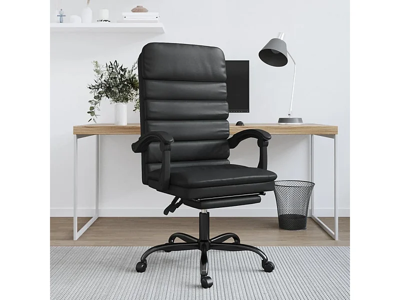 Fauteuil de massage inclinable de bureau Noir Similicuir