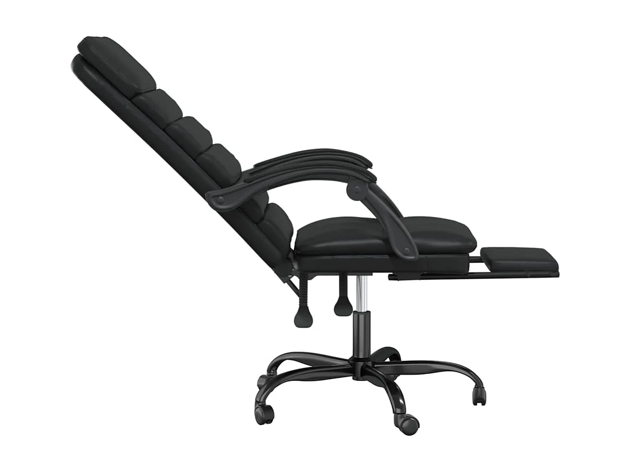 Fauteuil de massage inclinable de bureau Noir Similicuir
