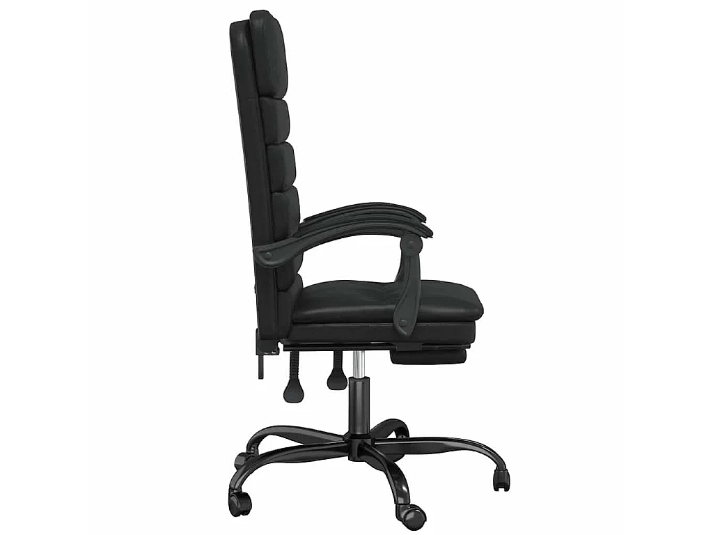 Cadeira escritório massagens reclinável couro artificial preto