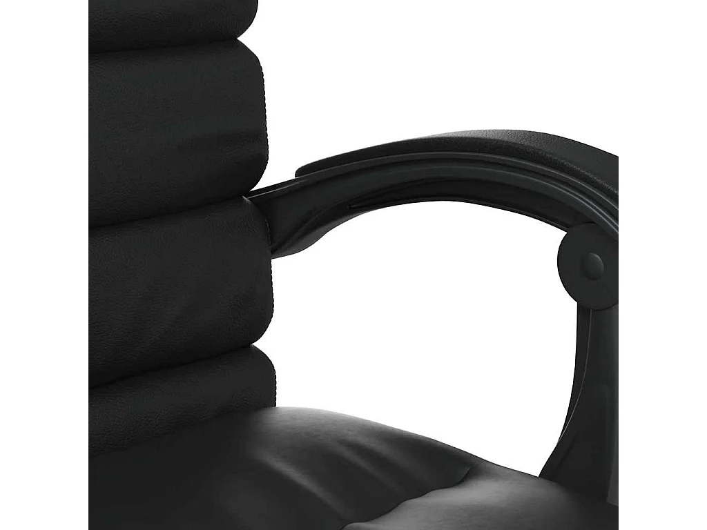 Cadeira escritório massagens reclinável couro artificial preto