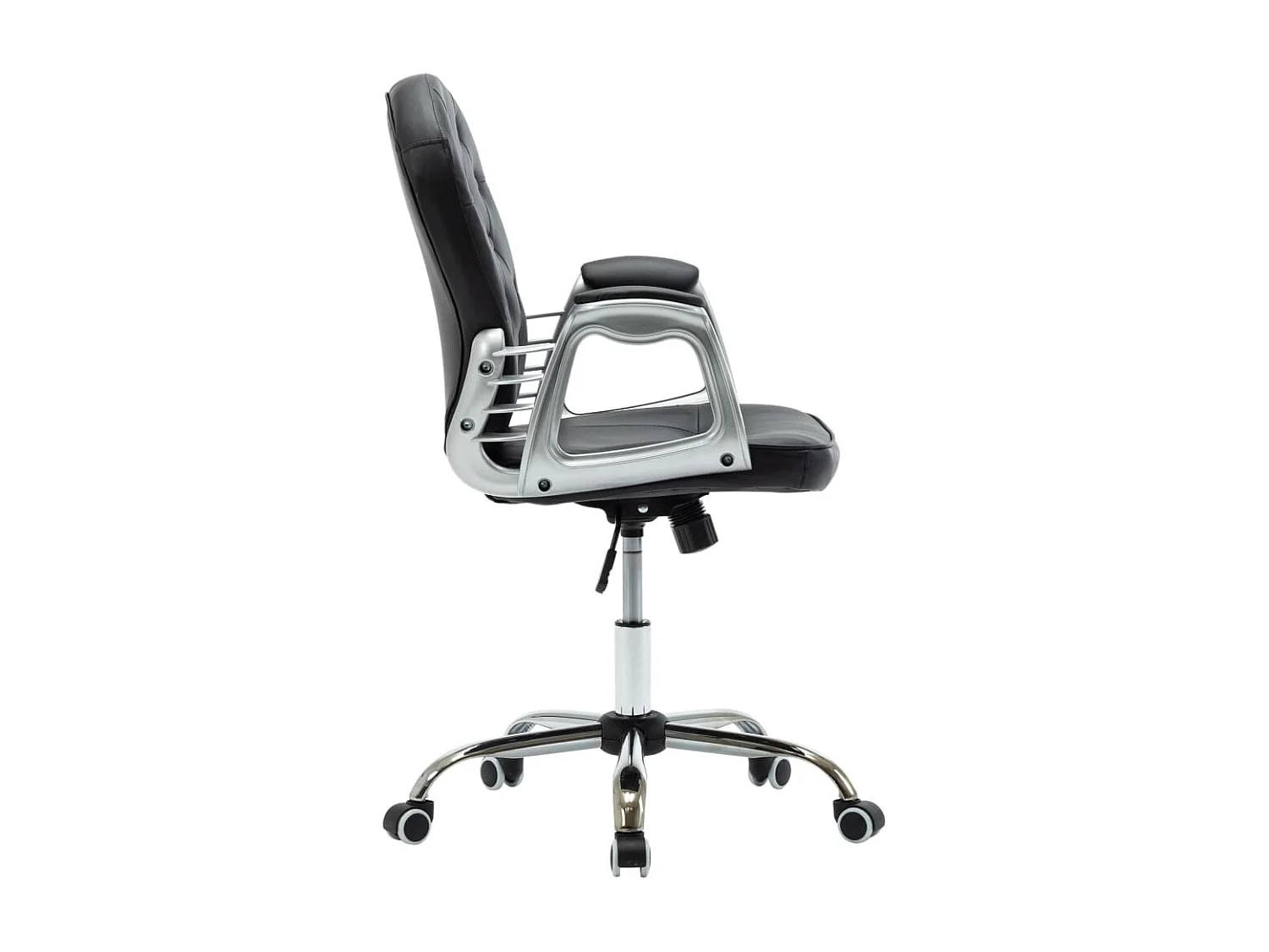 Chaise de bureau pivotante Noir Similicuir