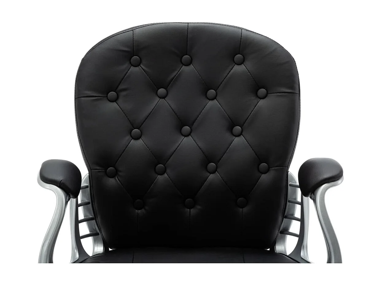 Chaise de bureau pivotante Noir Similicuir