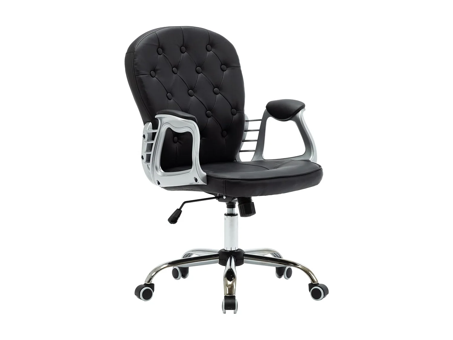 Chaise de bureau pivotante Noir Similicuir