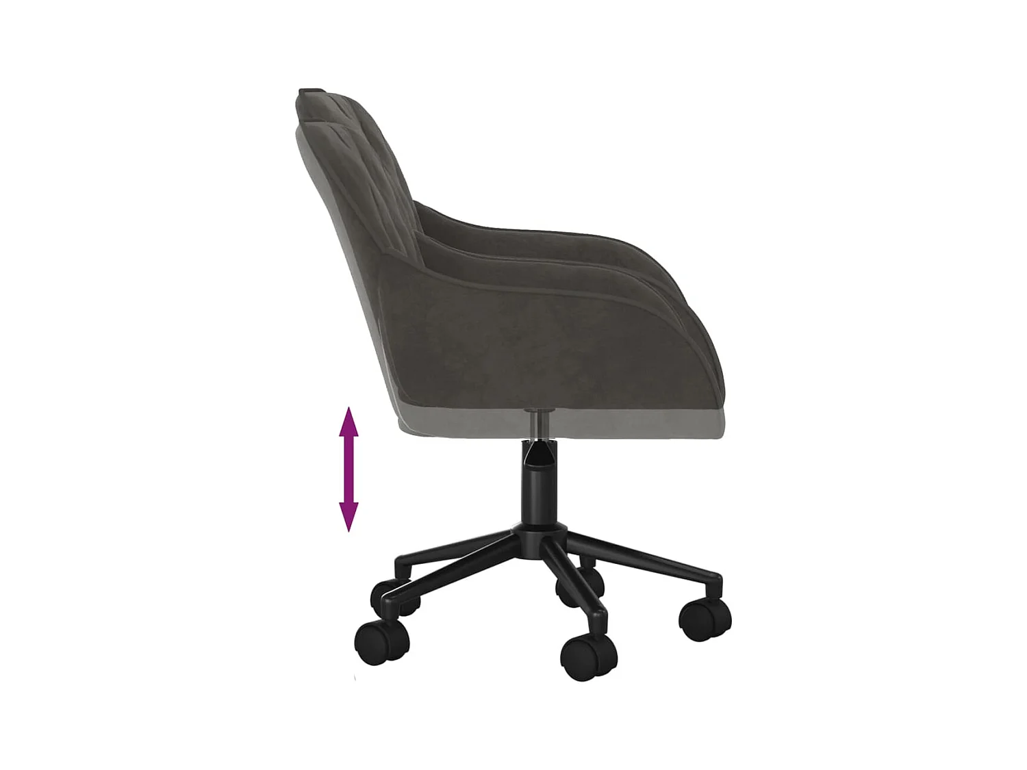 Bürostuhl Drehbar Dunkelgrau Samt