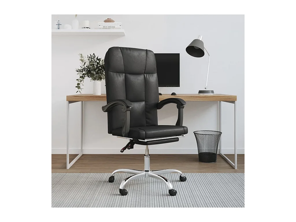 Fauteuil inclinable de bureau Noir Similicuir