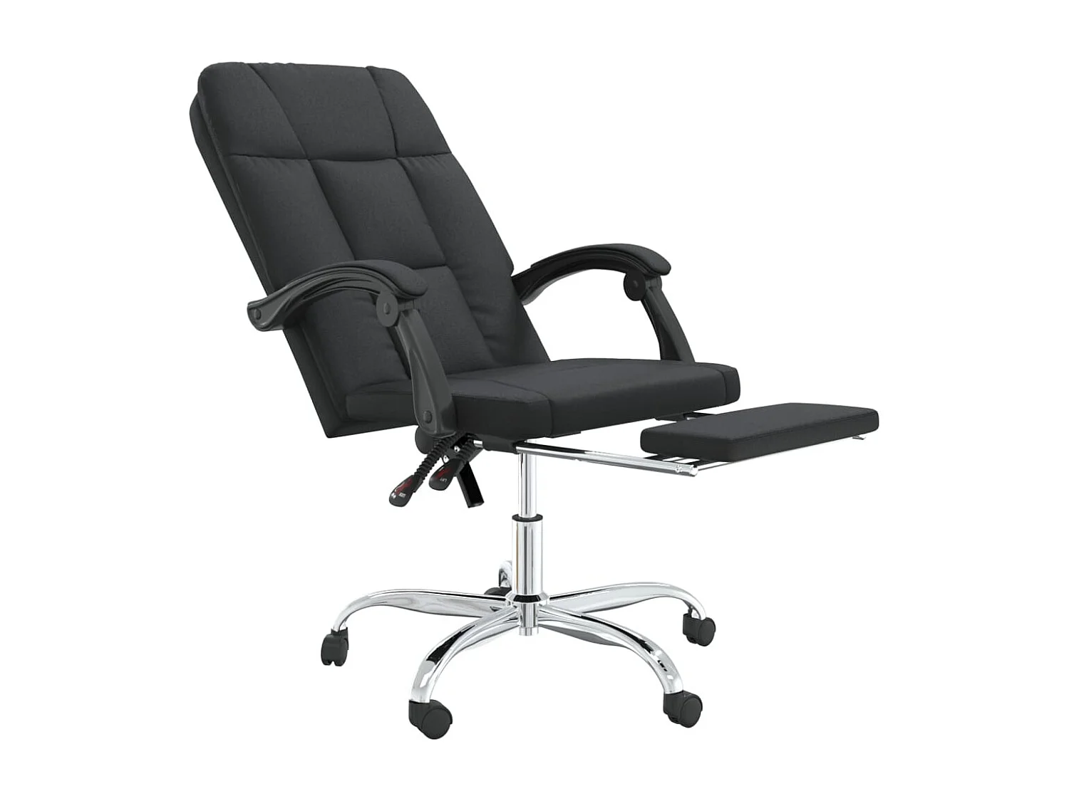 Silla de oficina reclinable cuero sintético negro