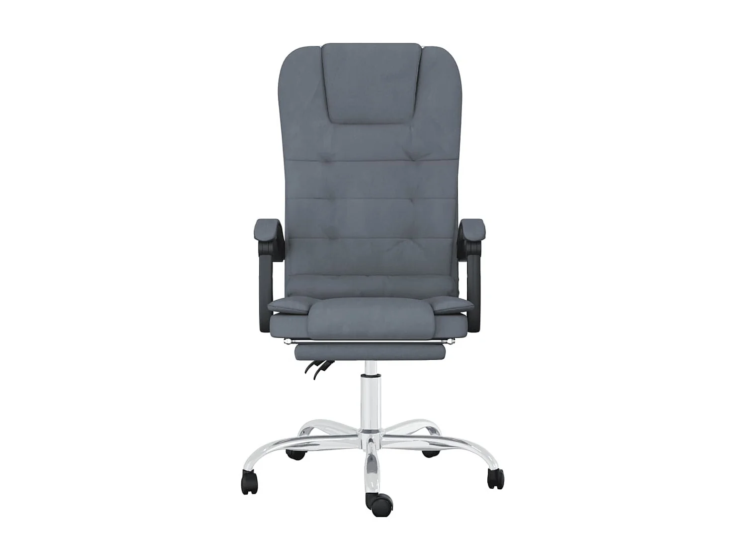 Fauteuil de massage inclinable de bureau Gris foncé Velours