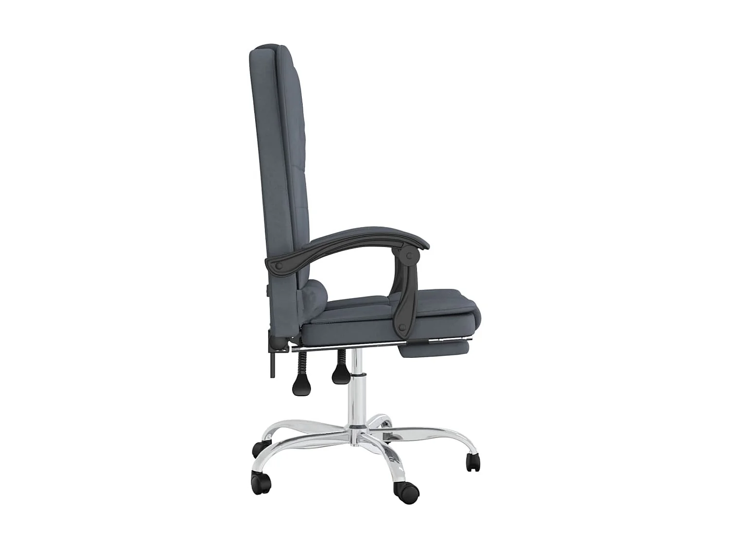Fauteuil de massage inclinable de bureau Gris foncé Velours