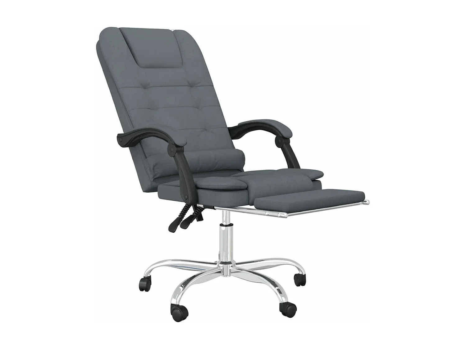 Fauteuil de massage inclinable de bureau Gris foncé Velours