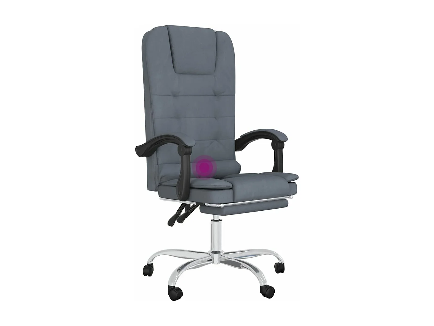 Fauteuil de massage inclinable de bureau Gris foncé Velours