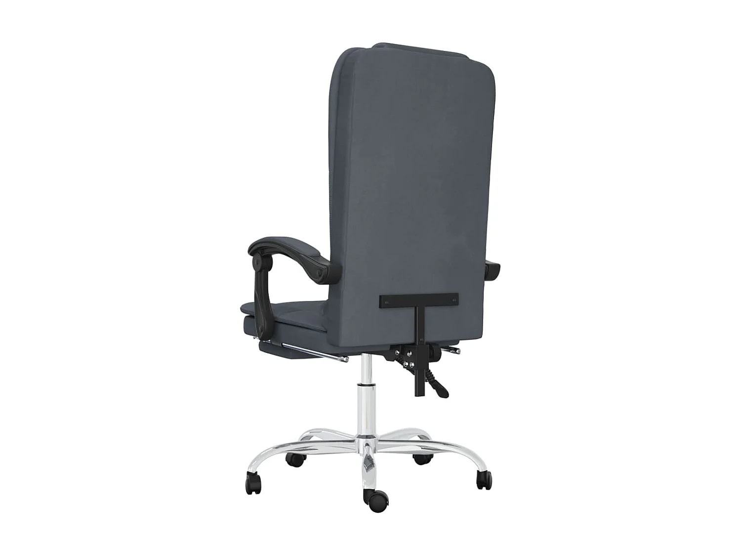 Fauteuil de massage inclinable de bureau Gris foncé Velours