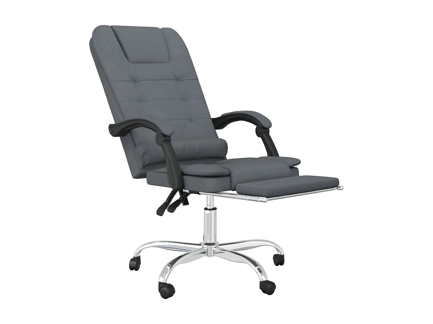 Fauteuil de massage inclinable de bureau Gris foncé Velours
