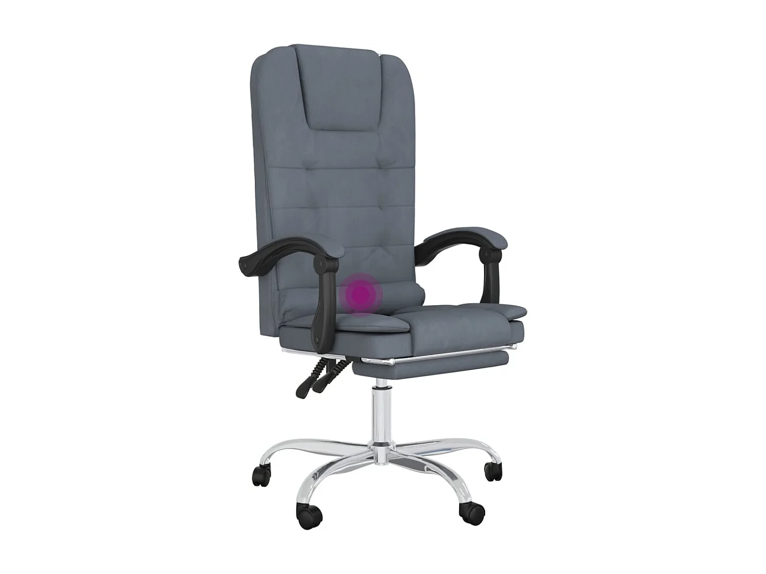 Fauteuil de massage inclinable de bureau Gris foncé Velours