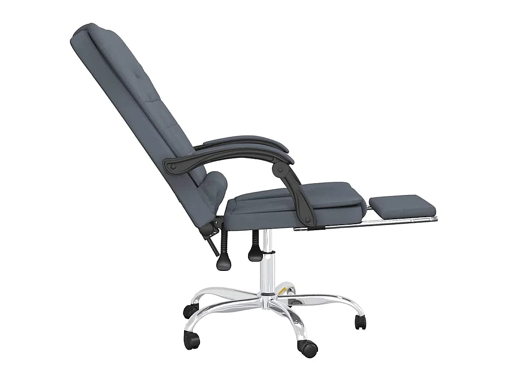 Bürostuhl mit Massagefunktion Dunkelgrau Samt