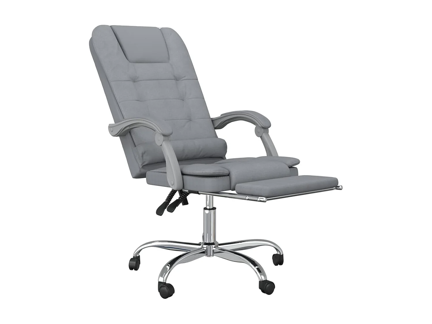 Fauteuil de massage inclinable de bureau Gris clair Tissu