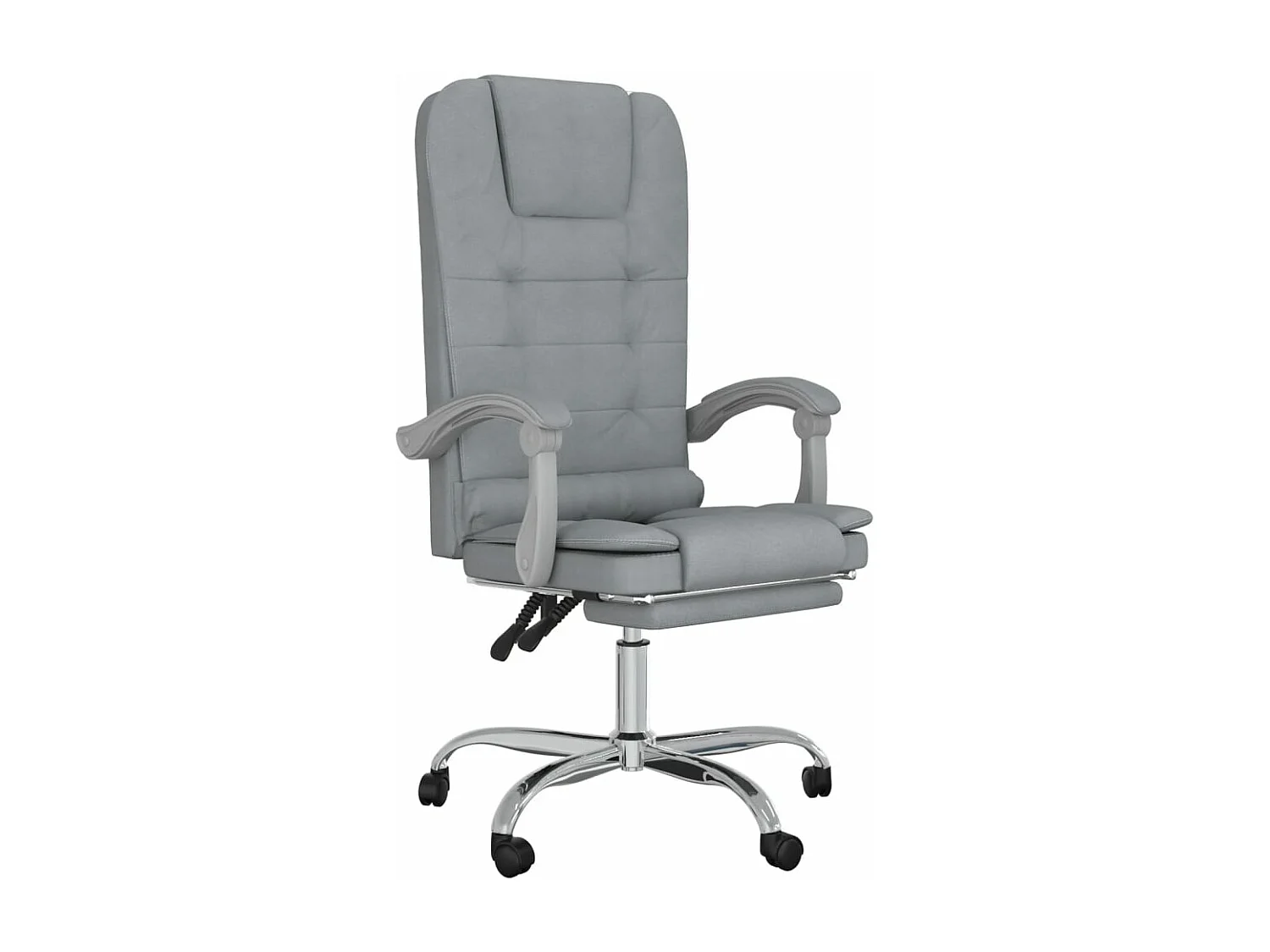 Fauteuil de massage inclinable de bureau Gris clair Tissu