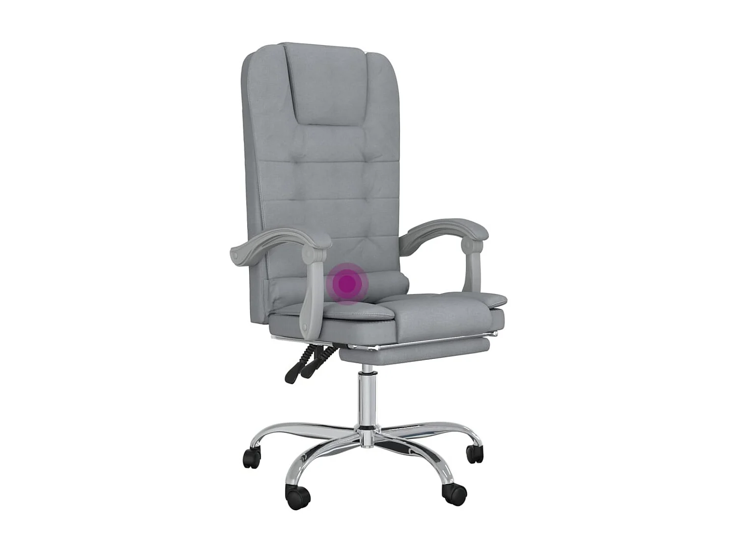 Fauteuil de massage inclinable de bureau Gris clair Tissu