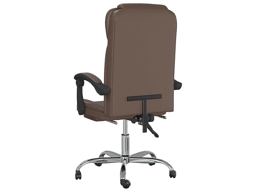 Poltrona da Ufficio Reclinabile Marrone in Similpelle