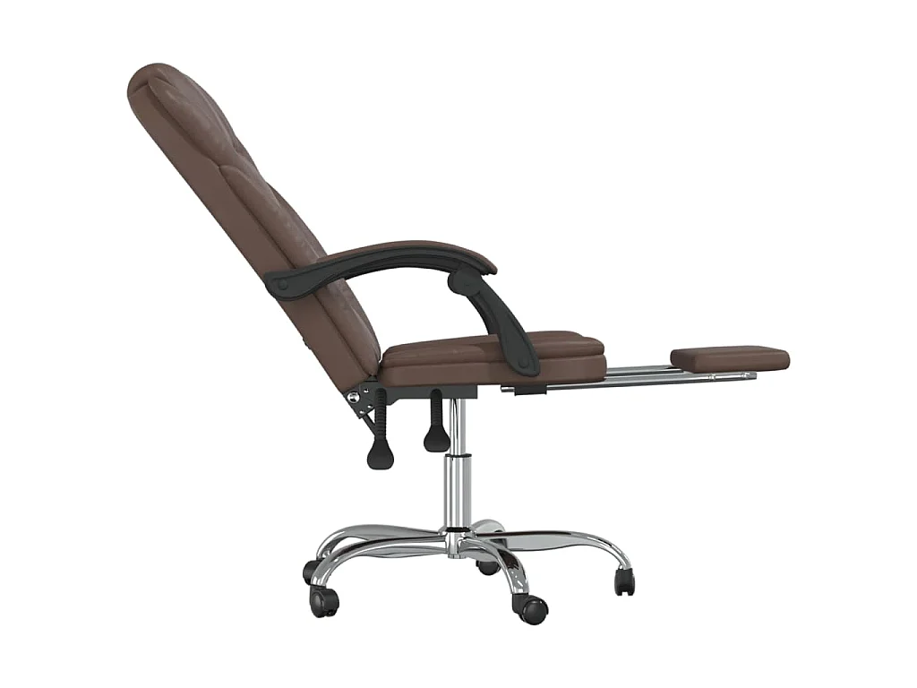 Poltrona da Ufficio Reclinabile Marrone in Similpelle