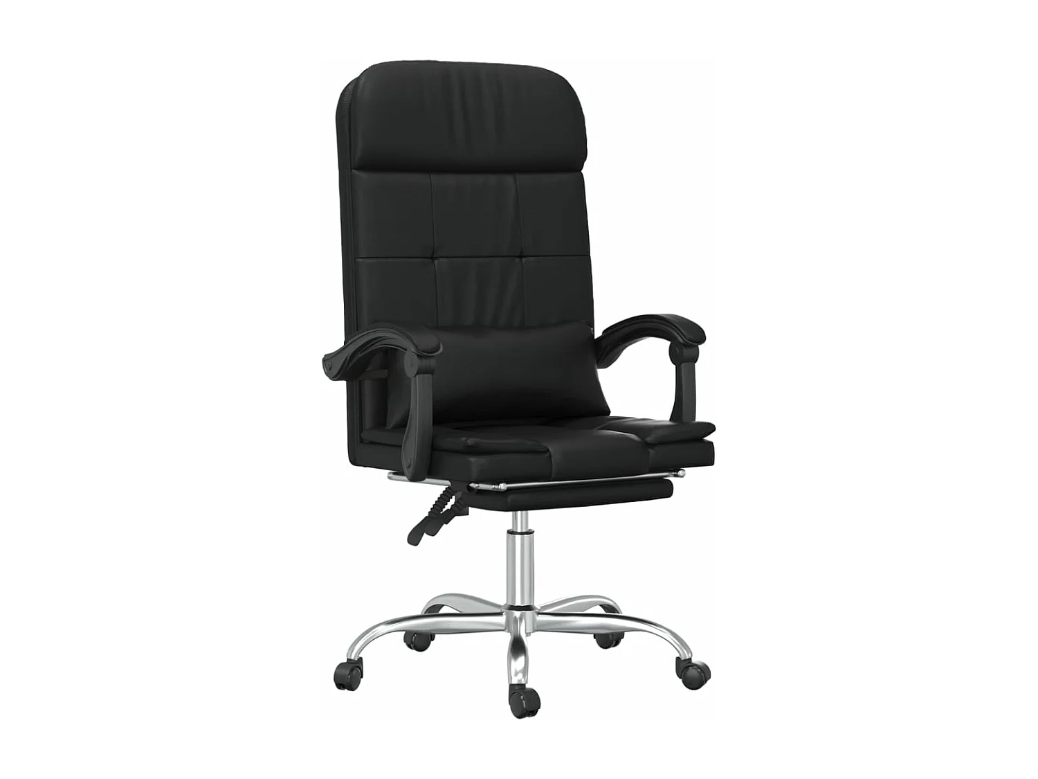 Fauteuil de massage inclinable de bureau Noir Similicuir