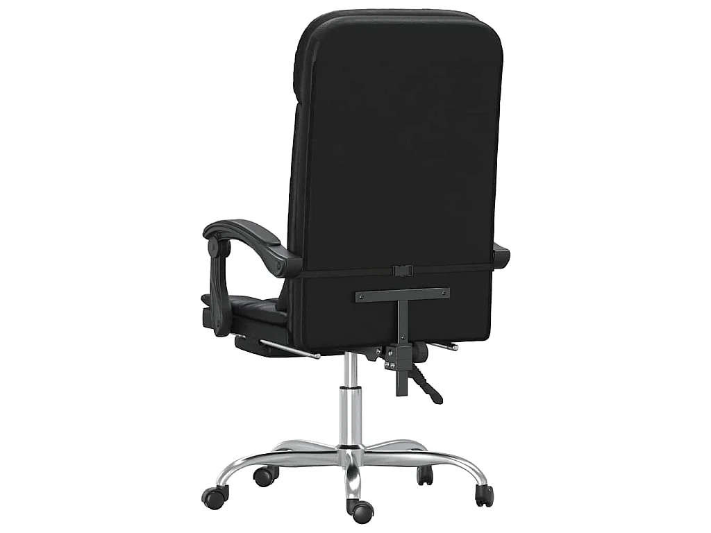 Cadeira escritório massagens reclinável couro artificial preto