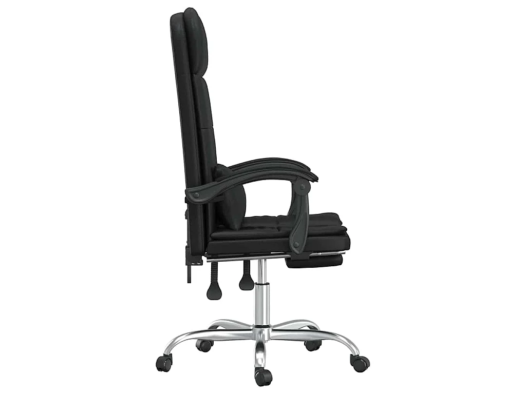 Cadeira escritório massagens reclinável couro artificial preto