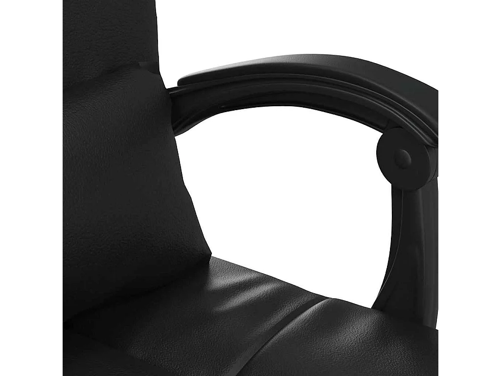 Cadeira escritório massagens reclinável couro artificial preto