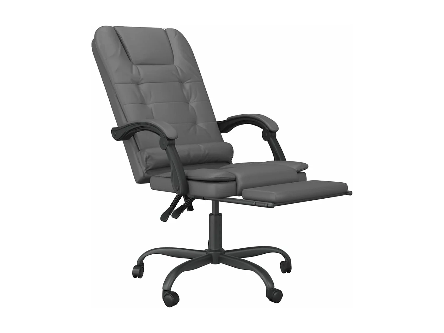 Fauteuil de massage inclinable de bureau Gris Similicuir