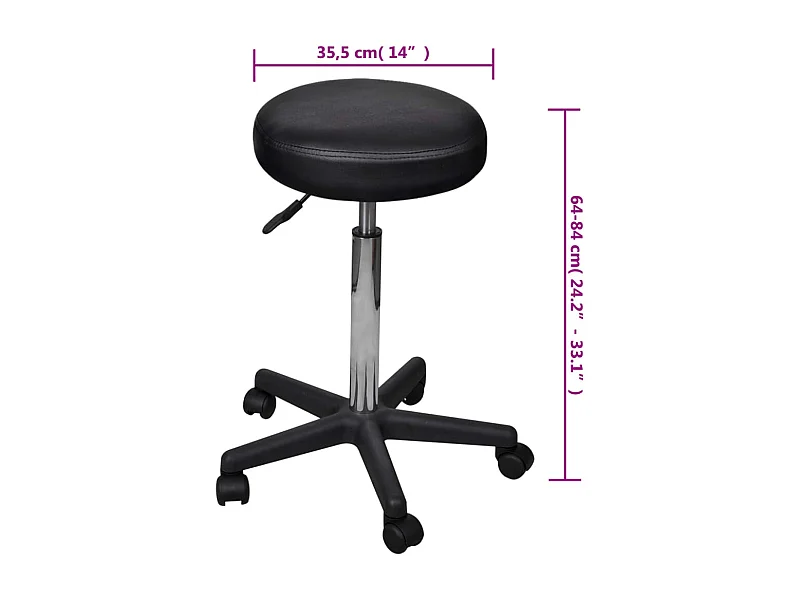 Taburete de oficina negro