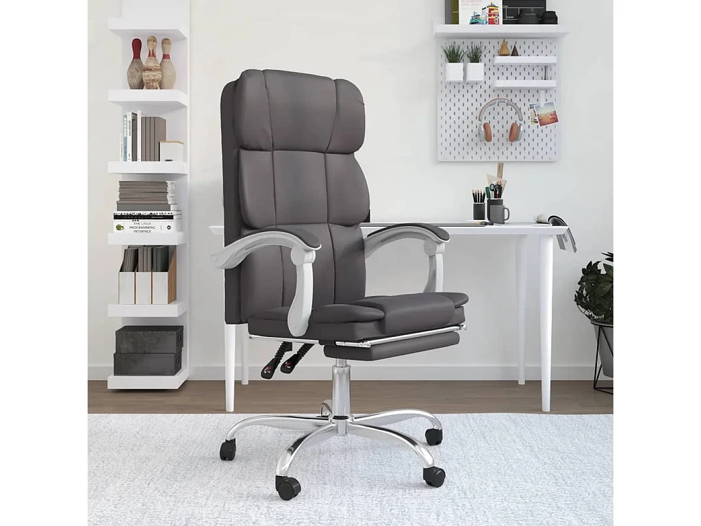 Fauteuil inclinable de bureau Gris Similicuir