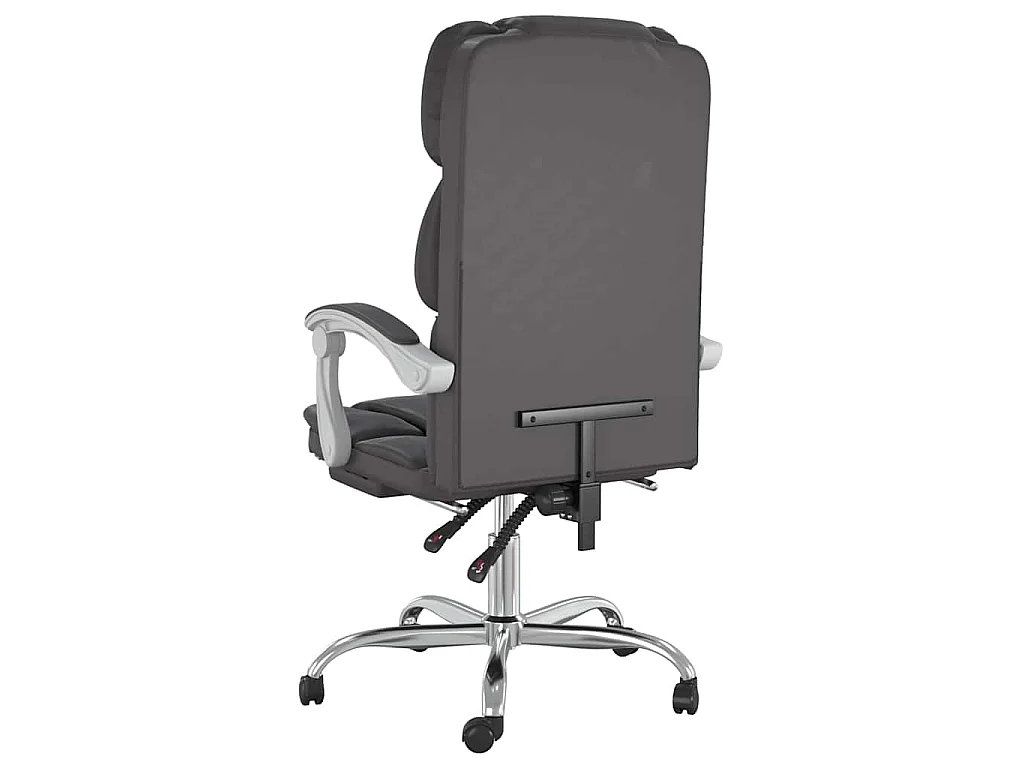 Cadeira de escritório reclinável couro artificial cinzento