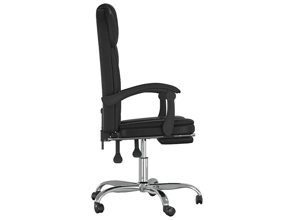 Bürostuhl mit Liegefunktion Schwarz Kunstleder