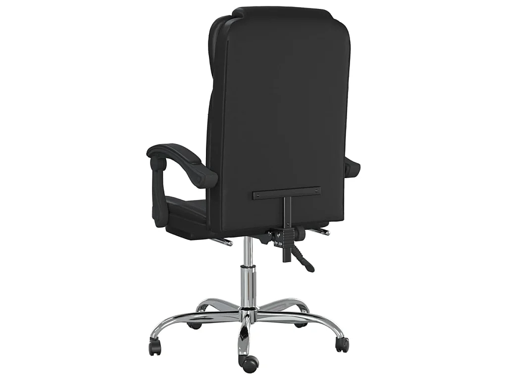 Bürostuhl mit Liegefunktion Schwarz Kunstleder